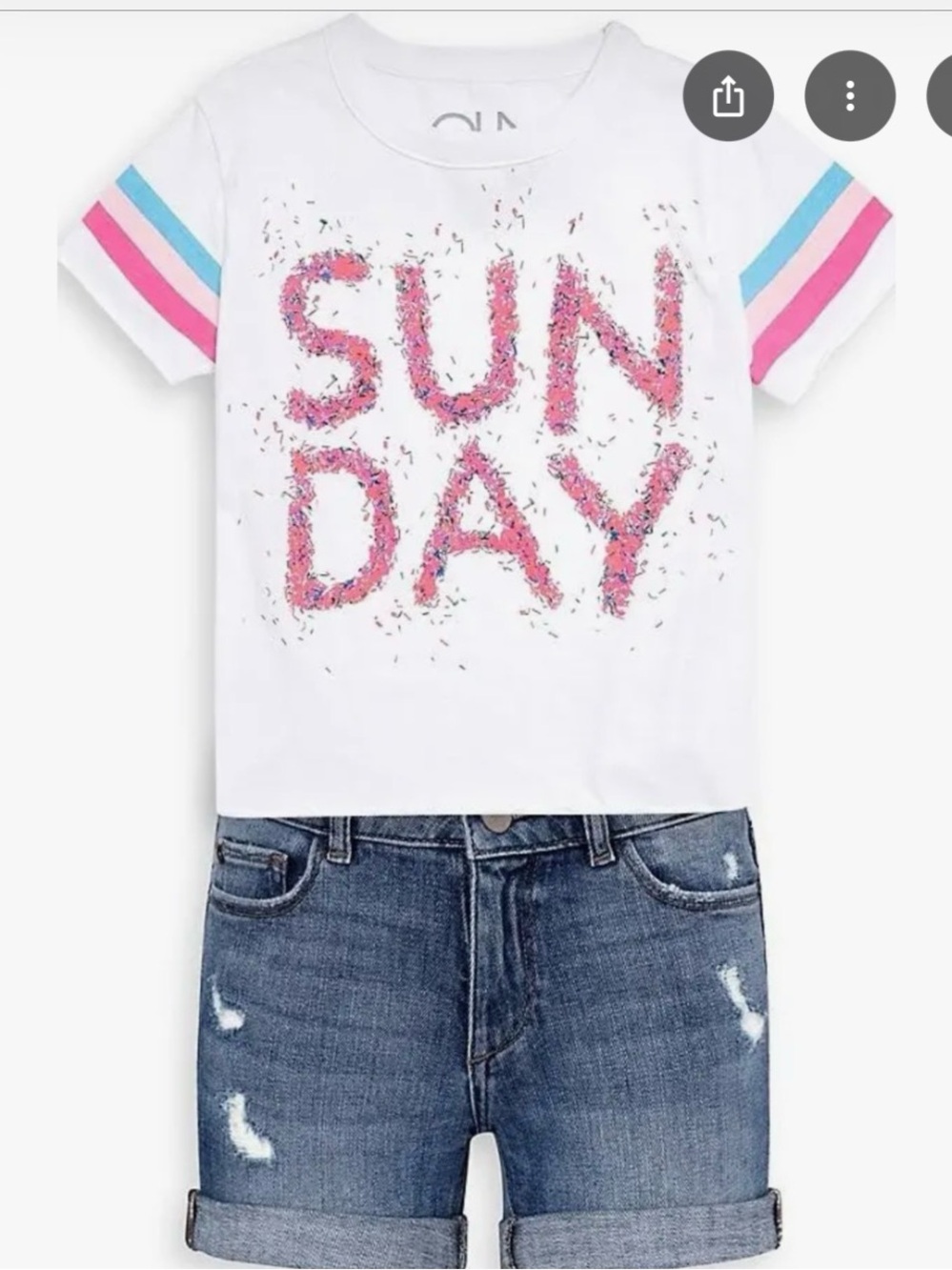 DL1961 Girls Piper Distressed Denim Shorts - Light Blue